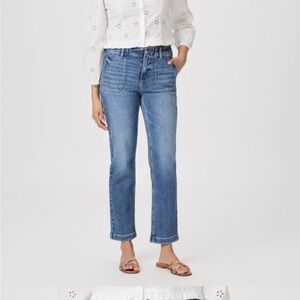 PAIGE Mayslie High Rise Denim Jeans in Soft Blue